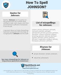 How To Spell Johnson And How To Misspell It Too Spellcheck Net