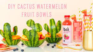 Slice the back of the watermelon into sections to remove while avoiding cutting inside the who will you share this fun 10 minute saguaro cactus watermelon bowl with? Diy Mini Watermelon Cactus Fruit Bowls Youtube