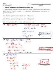 Integral calculus worksheet differential calculus and integral calculus by love and rainville by u. Ap Worksheet 19 Key Pdf Calculus Ap Worksheet 1 1 9 Name Mitchell O Show Your Work And Write Your Final Answers On The Given Course Hero