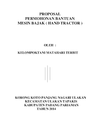 We did not find results for: Doc Proposal Permohonan Bantuan Mesin Bajak Hand Tractor Oleh Kelompoktani Matahari Terbit Korong Koto Panjang Nagari Ulakan Kecamatan Ulakan Tapakis Kabupaten Padang Pariaman Tahun 2014 Yamoo Chan Academia Edu