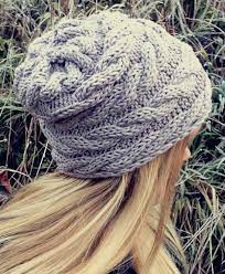 Free Knitting Pattern For Easy Knit Flat Cable Wrap Beanie Knit Flat And Seamed Slouchy Hat Cable Knit Hat Pattern Knit Beanie Pattern Hat Knitting Patterns