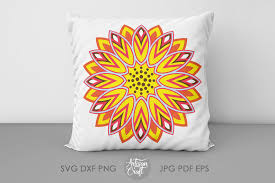 Download 3d Sunflower Mandala 3d Mandala Svg 3d Papercraft Template By Artisan Craft Svg Thehungryjpeg Com