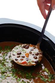 Combine black beans, water, onion, garlic, salt, pork bone, jalapeno pepper, and bay leaf in a slow cooker. Slow Cooker Black Bean Soup Gimme Some Oven