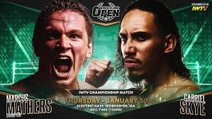 Marcus Mathers defends the Undisputed Independent Wrestling World  Championship against Gabriel Skye at Wrestling Open this Thursday, 1/30/25  at our new home
