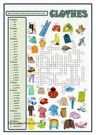 Clothes Crossword Esl Worksheets Teaching English English Activities English Exercises