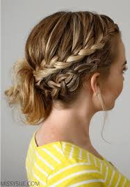 Once making the braid is done, clip it temporarily with a small claw clip and then scrunch a little mousse into the middle and ends of dryhair. Double Braided Side Bun