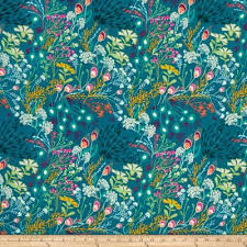 Yellow teal dark green circles floral flowers fabric printed by spoonflower bty. Art Gallery Meadow Bold Rayon Challis Dark Teal Teal Art Art Gallery Fabrics Art Gallery
