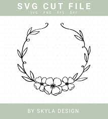 Download Flower Wreath Svg Cutfile Flourish Clipart For Cricut And Silhouette