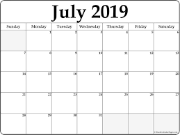 Blank Calendar July 2019 Printable Calendar Word Free Printable Calendar Monthly Editable Calendar