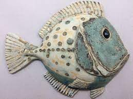 Small Green Spotty Ceramic Fish Ceramic Wall Art Fish Wall Hung Sculpture Fish Decor Home Decor Handmade One Ceramic Wall Art Ceramic Fish Fish Sculpture