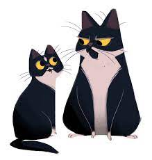 360 Gaston And Papi After A Short Interlude Daily Cat Drawings Is Back Last Week I Brought Home Gaston A 2 Year Cat Illustration Cat Drawing Cat Character