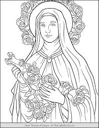 Saint Therese Of Lisieux Coloring Page Thecatholickkid Com Catholic Coloring St Therese Of Lisieux Angel Coloring Pages