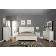 Laveno 012 White Wood Bedroom Furniture Set Includes King Bed Dresser Mirror 2 Night Stands And Chest White Wood Bedroom Furniture White Bedroom Set Wood Bedroom Sets