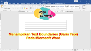 Bentuknya seperti huruf a bergaris tepi biru pada posisi kiri agak tengah toolbar. Menampilkan Text Boundaries Garis Tepi Microsoft Word Youtube