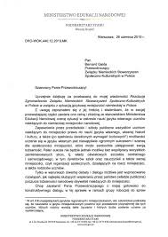 The ministry of national education (polish: Ministerstwo Edukacji Narodowej Vdg 2021