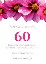 Template Birthday Invitation Card Design Png Floral 60th Birthday Invitation Birthday Invitation Card Template 60th Birthday Party Invitations Birthday Party Invitation Templates