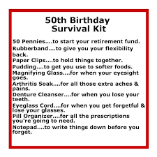 Birthday Gift For Son Turning 50 50th Birthday Gift Ideas Diy Crafty Projects Birthday Survival Kit 50th Birthday Funny 50th Birthday Gifts