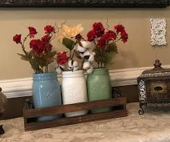 Mason Jar Centerpiece Mason Jar Table Centerpiece Table Decor Wedding Decor Farmhouse Table Centerpiece Farmhouse Centerpiece Farmhouse Table Centerpieces Mason Jar Centerpieces Jar Centerpieces
