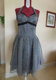 Black And White Gingham Maxi Dress Halter Dress Black White Gingham City Triangles Built In Pettycoatsz 3 Sundress Fashion Clothing Shoes Access Dresses Black Halter Dress Prom Dresses Gowns