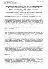 A climate analysis for malaysia incl. Electrochemical Measurement Of Pbs Using Cyclic Voltammetry And Aao Fabricated At Ambient Temperature And Low Potential Scientific Net