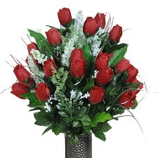 Dreamstime is the world`s largest stock photography community. Stay In The Vase Artificial Cemetery Flowers For Outdoor Grave Decorations Red Rose Bud Bouquet Lush Fake Flowers Non Bleed Colors Design Buy Online In Montenegro At Montenegro Desertcart Com Productid 22538573