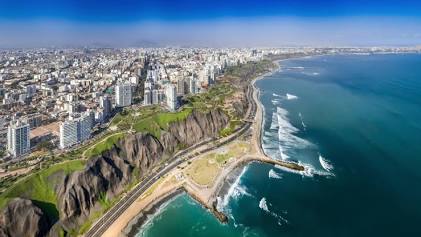 Lima's coastal topography in Miraflores, AI generated