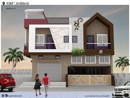 Corner House And Shop Front Elevation Design Opt 5 In 2020 Duplex House Design House Front Design Modern Bungalow House