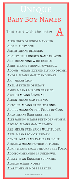 They make excellent leaders and always prove that they are capable of taking charge. Extremely Unique Baby Boy Names That Begin With The Letter A Unique Baby Boy Names Unique Boy Names Boy Names