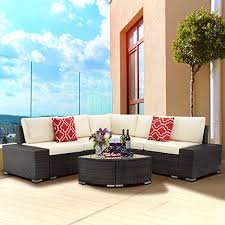 6 piece teak patio furniture set is a character that was introduced by dan halen for the tool dash in s2e11, along with extension cord, plywood, and by stepping in, drop cloth. U Max 6 Piece Outdoor Patio Furniture Set Pe Rattan All Weather Wicker Sofa Set Outdoor Sectional Furniture Set With Cushions Arc Shaped Table Brown Buy Online In Bahamas At Bahamas Desertcart Com Productid 211535875