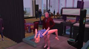 Sex with a waitress at the bar and in the toilet with rock music - porn  games