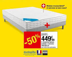 Quel est le type de matelas conçu avec des matières naturelles et. Offre Ensemble Sympa Matelas Sommier 140x190 Cm Dunlopillo Mousse Chez But