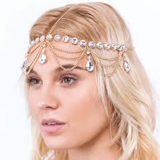 Head Jewelry Ursumy Rhinestone Head Chain