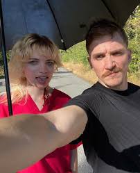 Willa Fitzgerald and Kyle Gallner behind the scenes of STRANGE DARLING  (2024)