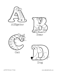 Free writing letters and numbers for preschool kids, birthday parties, room decoration, scrapbook arts and free alphabet coloring for kids. Printable Coloring Pages Uppercase Letters Animals Alphabetimals