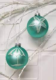 This year is the first year we've had a flocked christmas tree. Coastal Christmas Art Shop Diy Painted Ball Ornaments Coastal Christmas Decor Beach Christmas Decorations