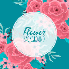 Pink flower green leaf floral wallpaper border. Free Vector Circle Flower Border Pink Flowers At Mint Green Background