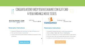 Get details here *purchase $50.00 or more worth of fandango gift card(s) in a single transaction on fandango.com between 12:01am pt on sunday 8/1/2021 and 11:59pm pt on tuesday 8/31/21. How To Redeem A Dinner And A Movie Gift Card Bundle Youtube