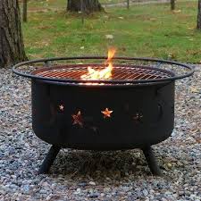Cosmic Stars And Moon 30 Wood Burning Fire Pit With Cooking Grill Round Sunnydaze Decor In 2020 Wood Burning Fire Pit Wood Burning Fires Outdoor Fire Pit