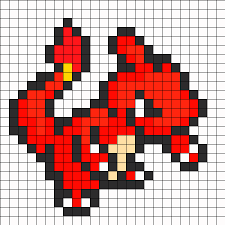 Charmeleon Pokemon Sprite Kandi Pattern Pokemon Bead Bead Sprite Perler Beads