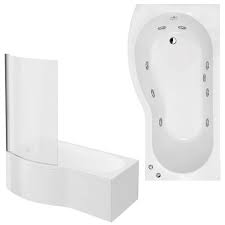There's the regular water features of overhead monsoon shower, hand riser shower and back jets plus the healthy and relaxing steam room function too. Laguna Whirlpool Spa 8 Jet B Shaped Shower Bath With Screen Panel