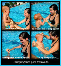 Ho all my 11 month old swallowed some bath water then cough and vomited should i be concerned. How To Teach Your Baby To Swim Domanmom Com