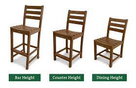 When selecting a chair to coordinate with a pub table, the seat height of the chair should measure 10 to 12 inches less than the height of the tabletop. Get The Height Right For Outdoor Stools Trex Outdoor Furniture