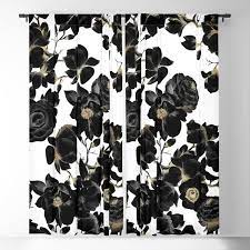 Check spelling or type a new query. Modern Elegant Black White And Gold Floral Pattern Blackout Curtain By Blackstrawberry Ad Affiliate Paid Whi Blackout Curtains Purple Curtains Curtains