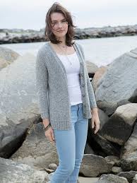 Simple garter cardigan free knitting pattern. Bly Berroco