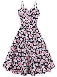 Check out our floral casual wear selection for the very best in unique or custom, handmade pieces from our shops. Vintage Rose Floral Print V Neck Sleeveless Cocktail Swing Dresses Killreal Fashion