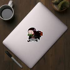Chibi running nezuko kimetsu no yaiba sticker. Chibi Nezuko Running Demon Slayer Sticker Teepublic