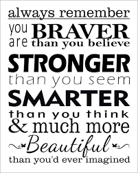 You are braver than you believe, stronger than you seem, and smarter than you think. Scott Levy On Twitter Always Remember You Are Braver Than You Believe Stronger Than You Seem Smarter Than You Think Much More Beautiful Than You D Ever Imagined Share Spread