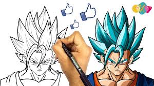 تعلم الرسم الانمي طريقة رسم اندماج غوكو و فيجيتا من انمي دراغون بول غوكو و فيجيتا سوبر سايان بلو yout anime dragon ball super anime art anime dragon ball