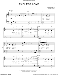 Ross Endless Love Easy Sheet Music For Piano Solo Pdf Piano Sheet Music Sheet Music Easy Sheet Music