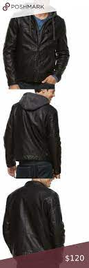 Apt 9 Black Bibbed Fx Leather Hooded Moto Jacket S Moto Jacket Jackets Leather